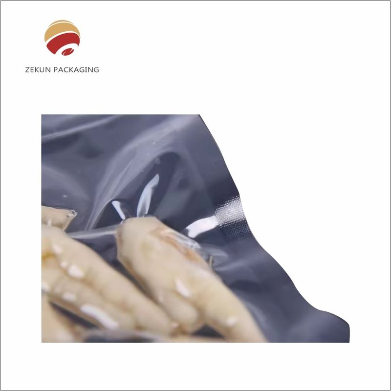 أكياس التخزين الفراغية للأغذية CMYK/PANTON 3 طرفات واضحة الطباعة الحرارية
